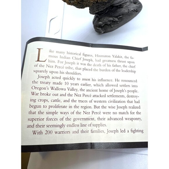 Franklin Mint Chief Joseph Pewter Sculpture by Jim Ponter 1982 Box Booklet Vinta - Picture 11 of 16